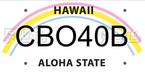 CBO40B Hawaii License Plate