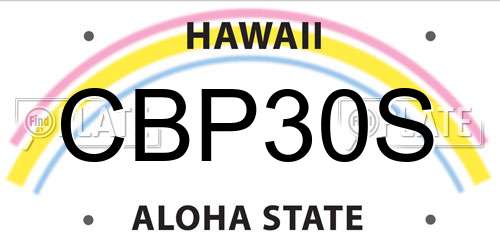 CBP30S Hawaii License Plate