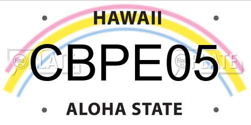 CBPE05 Hawaii License Plate
