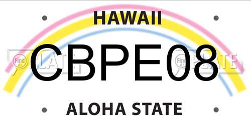 CBPE08 Hawaii License Plate