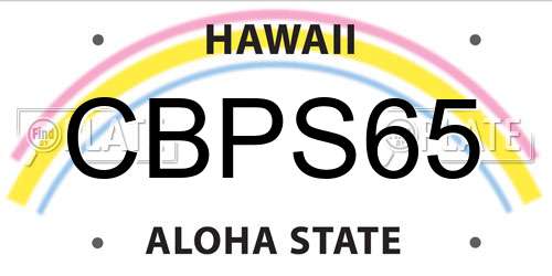 CBPS65 Hawaii License Plate