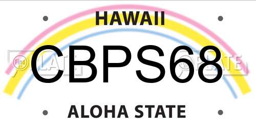 CBPS68 Hawaii License Plate