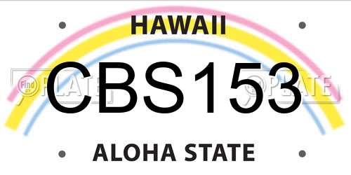 CBS153 Hawaii License Plate