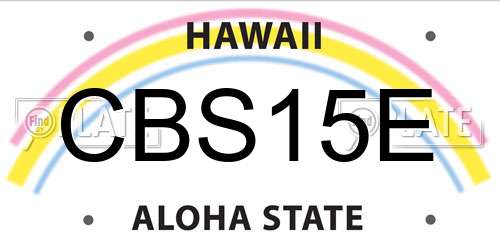 CBS15E Hawaii License Plate