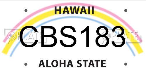 CBS183 Hawaii License Plate
