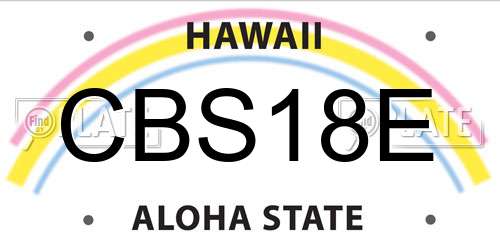 CBS18E Hawaii License Plate