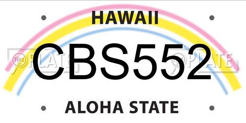 CBS552 Hawaii License Plate