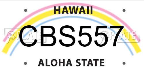 CBS557 Hawaii License Plate