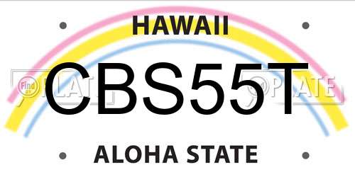 CBS55T Hawaii License Plate