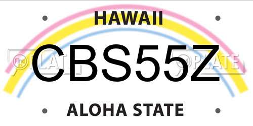 CBS55Z Hawaii License Plate