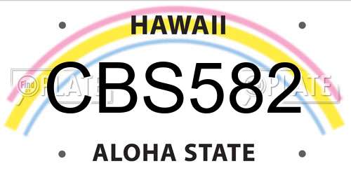 CBS582 Hawaii License Plate