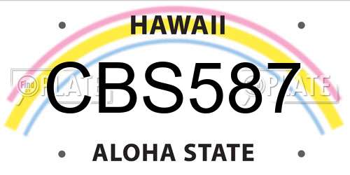 CBS587 Hawaii License Plate