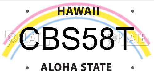 CBS58T Hawaii License Plate