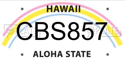 CBS857 Hawaii License Plate