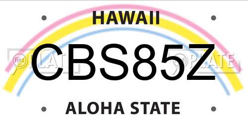 CBS85Z Hawaii License Plate