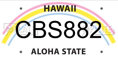 CBS882 Hawaii License Plate