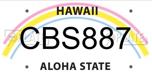 CBS887 Hawaii License Plate