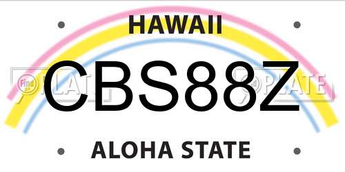 CBS88Z Hawaii License Plate