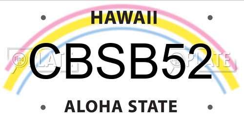 CBSB52 Hawaii License Plate