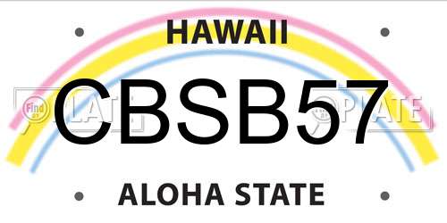CBSB57 Hawaii License Plate
