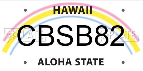 CBSB82 Hawaii License Plate
