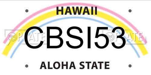 CBSI53 Hawaii License Plate