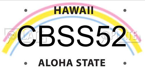 CBSS52 Hawaii License Plate