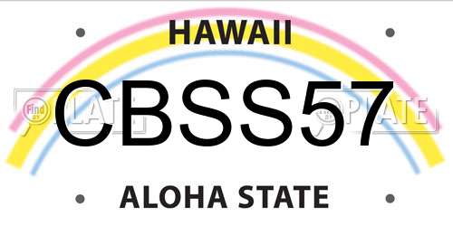 CBSS57 Hawaii License Plate