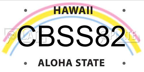 CBSS82 Hawaii License Plate