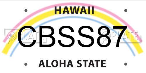 CBSS87 Hawaii License Plate
