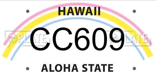 CC609 Hawaii License Plate
