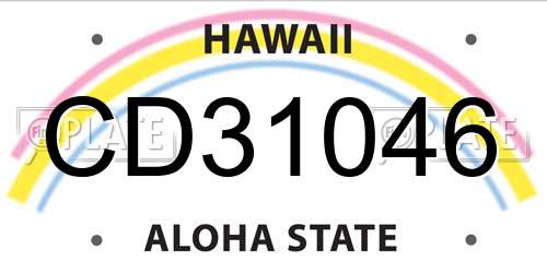 CD31046 Hawaii License Plate