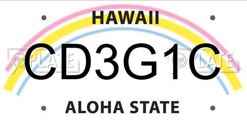 CD3G1C Hawaii License Plate