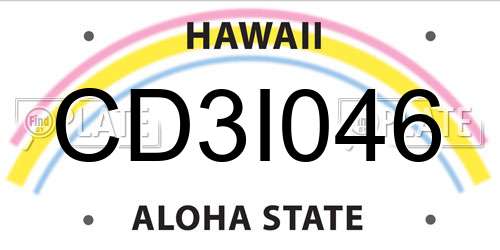 CD3I046 Hawaii License Plate