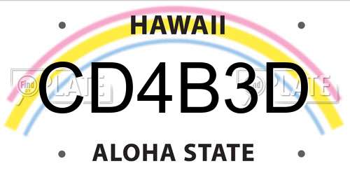 CD4B3D Hawaii License Plate