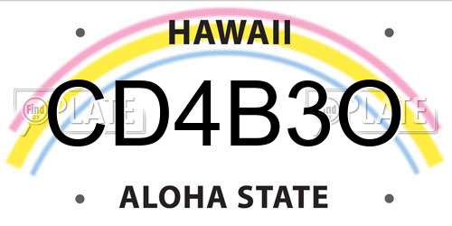 CD4B3O Hawaii License Plate