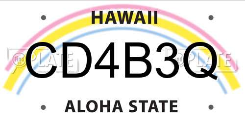 CD4B3Q Hawaii License Plate