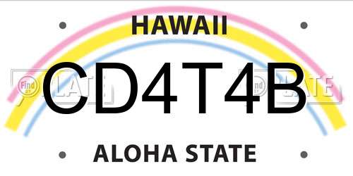 CD4T4B Hawaii License Plate