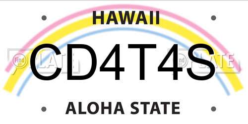 CD4T4S Hawaii License Plate