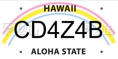 CD4Z4B Hawaii License Plate