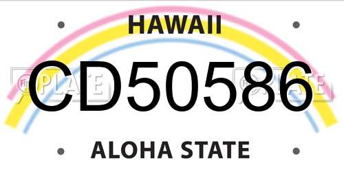 CD50586 Hawaii License Plate