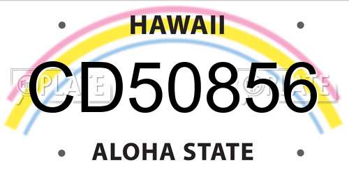CD50856 Hawaii License Plate