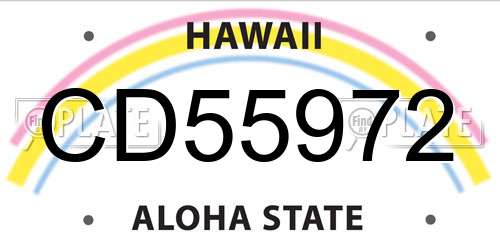 CD55972 Hawaii License Plate
