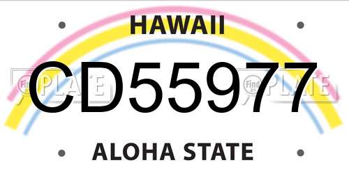 CD55977 Hawaii License Plate