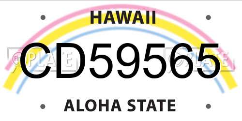 CD59565 Hawaii License Plate
