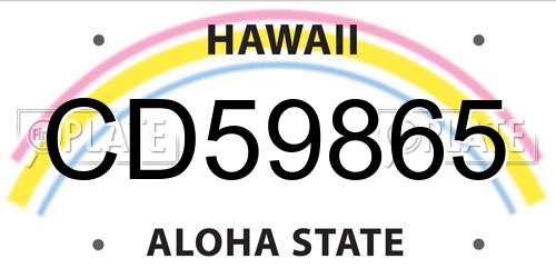 CD59865 Hawaii License Plate