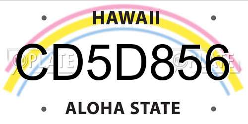 CD5D856 Hawaii License Plate