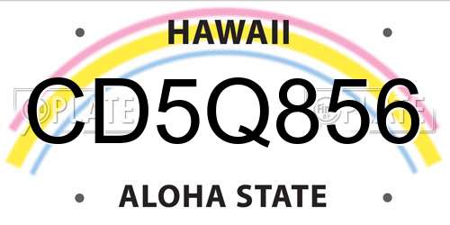 CD5Q856 Hawaii License Plate