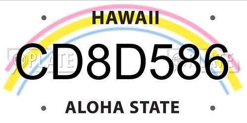 CD8D586 Hawaii License Plate