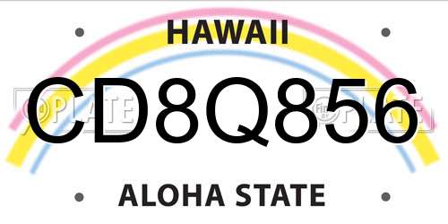 CD8Q856 Hawaii License Plate